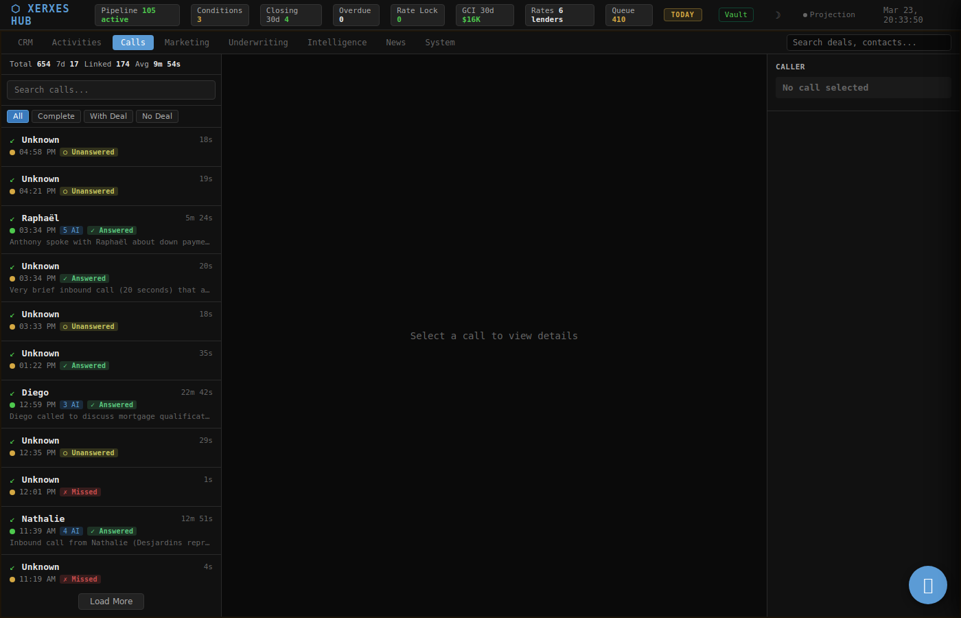 Call Intelligence live transcription system